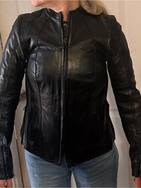 Harley-Davidson Black Leather Women's Zip Jacket XS Like New Worn Twice